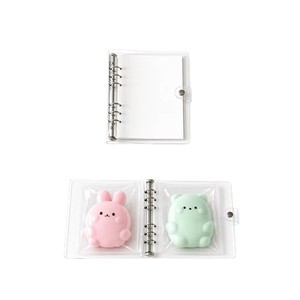 Raccoglitore A6 trasparente a 6 anelli con copertina a bottone a pressione trasparente per giocattoli Squishy, giocattoli in capsule, carte fotografiche e carte collezionabili - Product Image 3