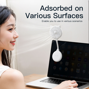 Hands-Free 3-Speed Rotatable Foldable Storage Suction Cup Attaches to Phone Back Various Surfaces Small Fan for Mobile <b>Gaming</b> - Product Image 5
