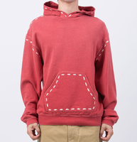 Pull-over à capuche en coton épais de bonne qualité personnalisé avec coutures contrastées Sweats à capuche unis pour hommes en éponge française