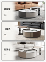 Table basse en pierre minimaliste moderne italienne avec espace de rangement pour salon, nouveau style