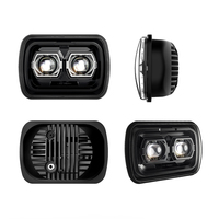 Phare carré à led de style guerrier mécanique, phare rectangulaire à LED 7x6 pour Jeep Wrangler YJ Cherokee XJ