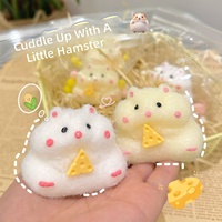 Jouets anti-stress en caoutchouc en forme de petits pains vapeur de dessin animé, à rebond lent, texture type sucre de malt, emballés individuellement, assortis
