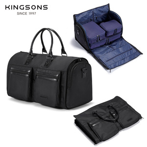 Kingsons Men's Foldable Duffel Bag Large Capacity Travel Luggage With Zipper Closure For Leisure Travel Black And Blue - Product Image 1