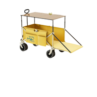 Chariot de camping polyvalent YX-F1-26 avec table relevable, pliable, léger, grande capacité, 4 roues, multicolores