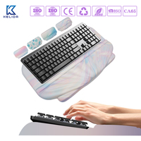 Ensemble de tapis de souris ergonomique en mousse à mémoire de forme bleu avec repose-poignet antidérapant pour bureau, personnalisable, motif dessin animé