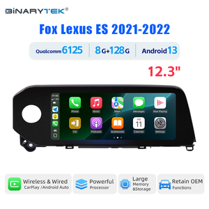 レクサスES 2021-2022 車載DVDプレーヤー 12.3インチモニター Android 13 ワイヤレスCarPlay Android Autoインターフェース搭載 Binarytek - Product Image 1