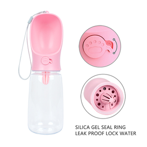 Fabricant en gros rose filtre bleu de voyage en plein air en plastique portable pour animaux de compagnie chien bouteille d'eau - Product Image 5