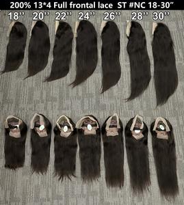 Pelucas de Cabello Humano 200% Natural, de 10 a 30 Pulgadas, Lisas, con Frente de Encaje Transparente 13x4 - Product Image 6