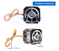 Kit de conversion de moteur sans balais à aimant permanent 24V 500W 650W pour tricycle à propulsion humaine et booster de voiture électrique, avec contrôleur et pignon