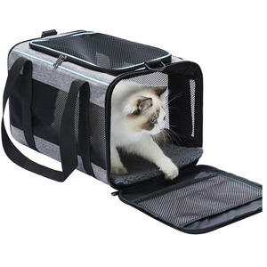 BSCI Factory Animais de estimação até 16 Lbs Soft-Sided Cat Bag Portadores Animais Travel Puppy Carry Como um brinquedo de tecido Pet Casa Cat Dog Carrier - Product Image 1