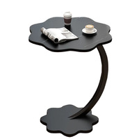 Table basse double moderne de luxe au design pétale, en verre et métal, pour salle à manger, salon, chambre, canapé, chevet - Vente en gros