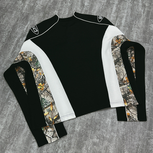 เสื้อยืดสตรีทแวร์ปักลายกราฟิกพิมพ์ลายแบบคัสตอม เสื้อยืดทรงบ็อกซี่ผ้าหนา เสื้อยืดโอเวอร์ไซส์แขนยาวลายวาฟเฟิล - Product Image 6