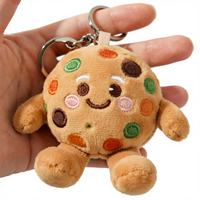 Porte-clés en peluche personnalisé en forme de cookie mignon, pendentif, poupée en peluche, jouet doux, accessoires de sac