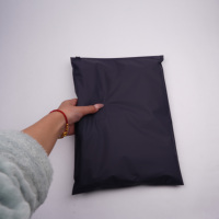 Sac refermable personnalisable noir coloré en PE dépoli avec fermeture éclair, épaisseur 0,14 mm, opaque, pour vêtements, chaussettes, chaussures, emballage étanche, marque GEPIN