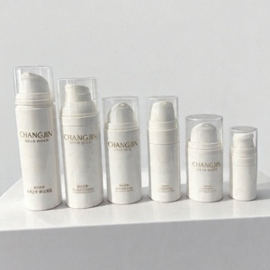 Bouteille de sérum minimaliste en <span class=keywords><strong>plastique</strong></span> 50ml 100ml vide, flacon cosmétique personnalisé avec pompe, emballage pour lotion - Product Image 1