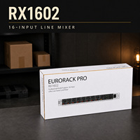 RX1602 Mixeur de ligne 16 canaux pour montage en rack, rack 19 pouces, 1U, enregistrement et monitoring multipistes, canaux à faible bruit et à faible impédance de surtension