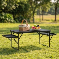 Ensemble table et chaises pliantes rectangulaires en aluminium, légères, imperméables et robustes, pour le camping et les pique-niques en plein air