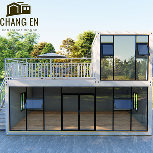 DYCE3 Lujo Escalera al aire libre Pared de vidrio Paquete plano Vida Desmontable Modular Contenedor Casas Villa Dos pisos con terraza - Product Image 2