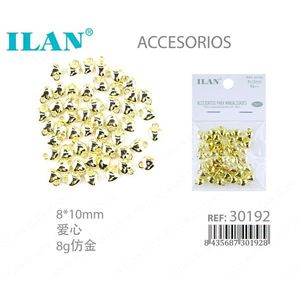 Fibbie a Cuore in Metallo Ilan 8x10mm Placcate Oro per Lavori Artigianali - Product Image 1