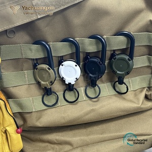 Retractable Carabiner Keychain <b>Hook</b> <b>Plastic</b> Bag Accessory Convenient Tactical Key Holder Multi Color Options - Product Image 6