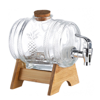 Baril à bière en verre personnalisé de 1L, 3L, 5L, nouveau design en stock, avec bouchon à vis, logo personnalisé imprimé à l'écran