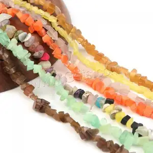 Chips de gemas naturales irregulares para fabricación de joyas, DIY, más colores a elegir, 8x5mm de longitud, 80cm, 240 Uds./hilo 1514507