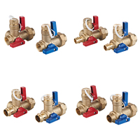 Kit de vanne de service pour chauffe-eau sans réservoir, en laiton sans plomb, OEM, raccord PEX WOG Media E-X-P Ultra-Compact 3/4" 1" FIP, Chine