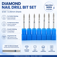 Fraise à ongles pour manucure russe, à pointe ronde, en diamant, forme flamme, pour une utilisation efficace