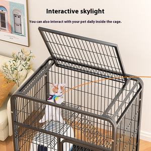 Yavru kediler için Modern ev Villa açık oturma odası <span class=keywords><strong>Pet</strong></span> malzemeleri sürdürülebilir yuva lüks çok katlı Metal kedi kafes - Product Image 2