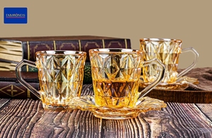 <strong>6</strong> Cup <strong>6</strong> Dish <strong>Set</strong> <strong>6</strong> Cups <strong>Set</strong> Glass <strong>Mugs</strong> Tea Cup Packing Gift Box Delicate Design OEM/ODM Available Factory Wholesale Food Grade - Product Image 3