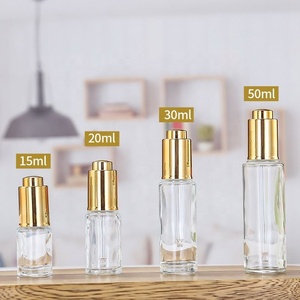 Factory Price Skin Care Packaging Push Button Dropper <b>Bottle</b> 30ml <b>50ml</b> Glass Makeup Serum Oil <b>Bottle</b> - Product Image 2