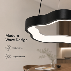 Modern Metal Led Pendant <b>Light</b> For <b>Indoor</b> Dining Room Bedroom With Remote Dimmable Tricolor Adjustable Height 27W - Product Image 2