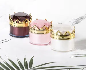 Cosmetic Jar 50g Elegant 10g 20g 50g Ready To Ship Cosmetic Acrylic Cream Jar Container With Crown Shape Lid Cosmetic Jars Wholesale