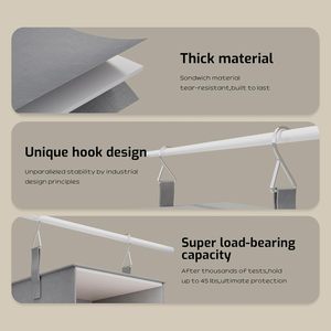 6 Tier Hanging Closet Organizer With Drawers And Pockets For Bedroom Clothing Storage Rectangular <b>Hook</b> Type Non Woven Fabric - Product Image 6