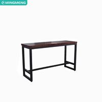 Mesa de Bar Moderna, Simple y Creativa, de Madera Maciza con Efecto Repujado, con Taburetes Altos para Hogar, Hotel y Espacios Comerciales