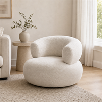 Fauteuil de salon Boucle Cloud, design moderne et minimaliste, dossier incurvé, canapé individuel pour villa, chambre, balcon, hôtel boutique, mobilier