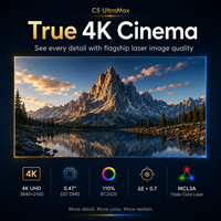 Projecteur laser triple 4K C5 UltraMax, projecteur de cinéma maison intelligent, Dolby Vision, IMAX Enhanced, zoom optique, 240 Hz, pour jeux
