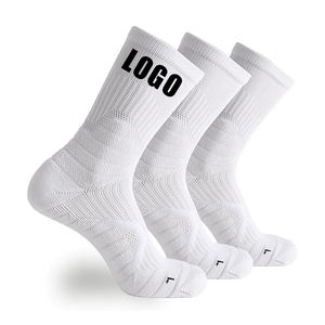 Kaos Kaki Lari Rajut Katun Pria Desain Logo Olahraga Profesional Khusus Kaos Kaki Bola Voli Basket - Product Image 1
