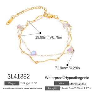 High-End 18K Gold and Stainless Steel Double-Layer <b>Charm</b> Bracelet Trendy Jewelry for Anniversaries - Product Image 6