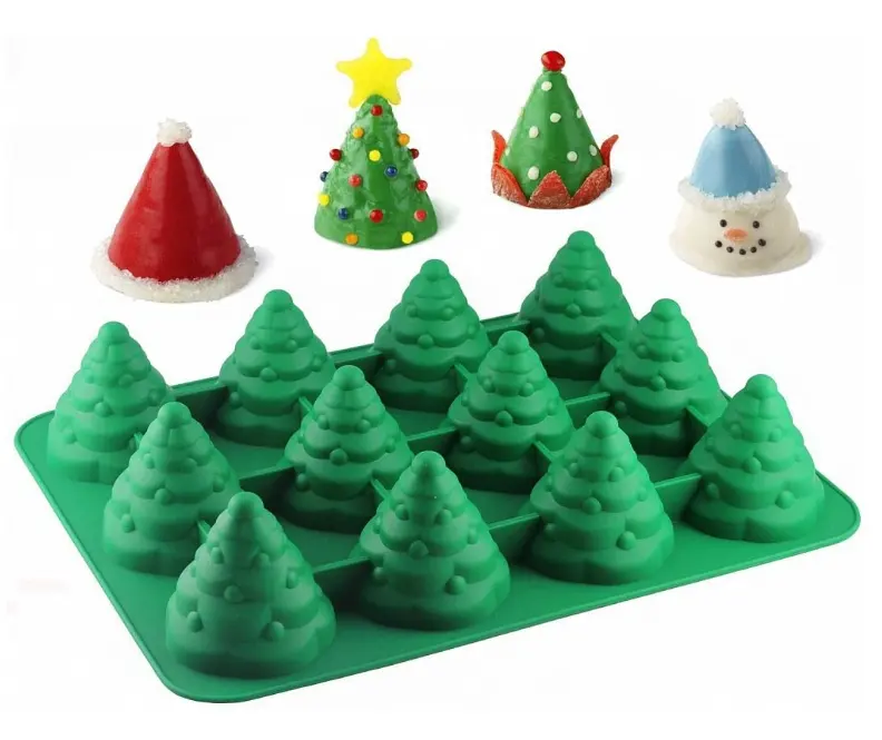 3D Weihnachts baum Silikon form, Weihnachts baum pfanne für Mousse Kuchen Muffin Backen, Eiswürfel, Jello, Schokolade, Seife, Kerze