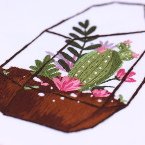 Bordados Starter Kit para Iniciantes Carimbado <span class=keywords><strong>Cross</strong></span> <span class=keywords><strong>Stitch</strong></span> Kits com Flores Bonitas e Plantas Padrões para Adultos Crianças - Product Image 4