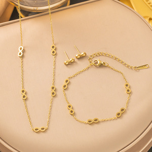 Set di braccialetti e <span class=keywords><strong>collana</strong></span> con simbolo <span class=keywords><strong>infinito</strong></span> in acciaio inossidabile di fascia alta <span class=keywords><strong>personalizzata</strong></span> - Product Image 2