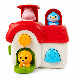 Nuovo Giocattolo Educativo Montessori Pop-up a Forma di Casa degli Animali per Bambini dai 18 Mesi in Su - Product Image 1