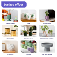Pot de fleurs en céramique moderne personnalisé, petit Pot de fleurs en forme de décor plantes, pas cher, Style nordique avec assiette, vente en gros,