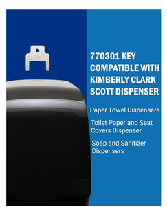 Clé 770301 pour distributeur de papier toilette compatible avec les modèles <span class=keywords><strong>Kimberly</strong></span> <span class=keywords><strong>Clark</strong></span> Scott - Product Image 2