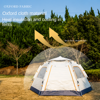 Tente hexagonale automatique double couche quatre saisons pour camping en plein air, grande capacité, imperméable et pare-soleil