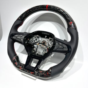 พวงมาลัยแอลแคนทาร่าทำจากคาร์บอนไฟเบอร์ฟอร์จสีแดงเหมาะสำหรับรุ่น Renault <span class=keywords><strong>cilo</strong></span> 3, 4, 5สามารถปรับแต่งได้ - Product Image 4