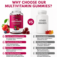Fabricant certifié CGMP et HALAL de gommes multivitaminées, soutient le système immunitaire, antioxydant, saveurs, formes et marques personnalisées