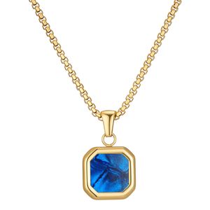 Pendentif en acier inoxydable taillé en octogone avec incrustation de turquoise 16 mm pour collier, composants de bijoux - Product Image 4