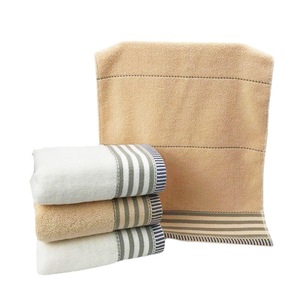 Toallas de algodón jacquard 35x75cm a rayas, absorbentes y suaves para la piel, ideales para regalo. - Product Image 1